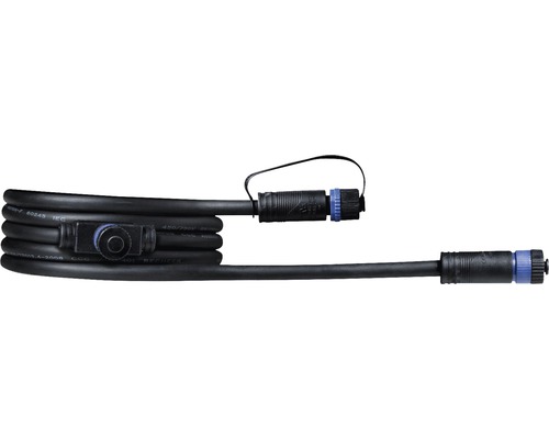 Paulmann Plug & Shine Kabel IP68 mit 2 Anschlussbuchsen schwarz 2 m Schwarzes Anschlusskabel mit Stecker