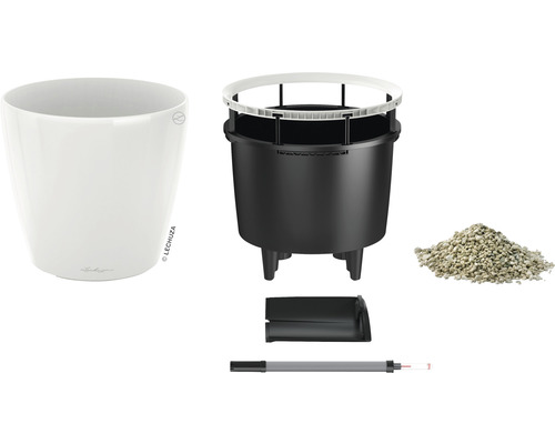 Composants d''un pot de fleurs Lechuza
