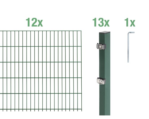 Ensemble de base de panneaux rigides double fil Alberts 24 m 200 x 100 cm, type: 6/5/6, vert