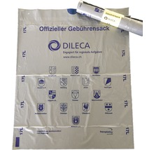 Gebührenpflichtiger Abfallsack mit Gemeindewappen und Dileca Logo