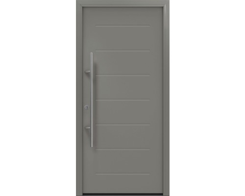 Haustür EcoStar ISOPRO Secur IPS 015 1100 x 2100 mm Links RAL 9007 graualuminium matt inkl. Beschlag-Set,Edelstahl Stangengriff,Sicherheitsprofilzylinder mit 5 Schlüsseln