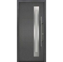 Moderne Haustür mit Glaselement und Stangengriff