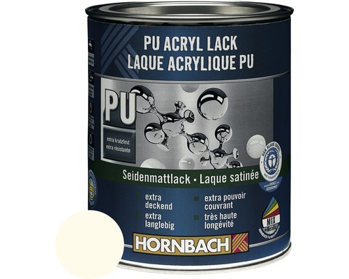 HORNBACH Buntlack PU Acryllack seidenmatt RAL 9010 reinweiss 750 ml