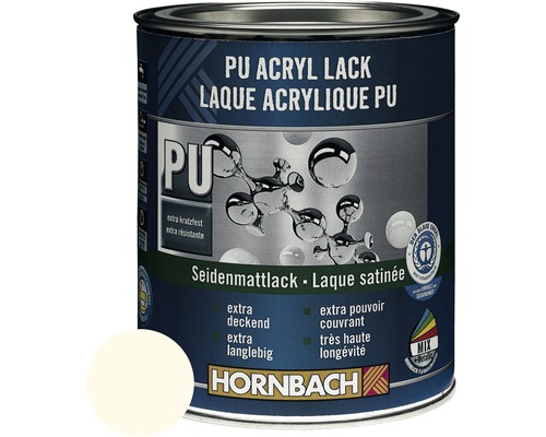 HORNBACH Buntlack PU Acryllack seidenmatt RAL 9010 reinweiss 375 ml