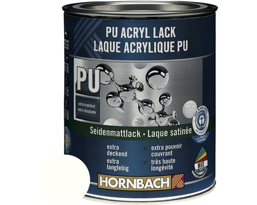 HORNBACH Buntlack PU Acryllack seidenmatt glacierweiss 2 l