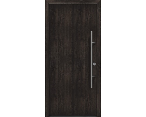 Haustür EcoStar ISOPRO Secur IPS 010 1100 x 2100 mm Rechts night oak inkl. Beschlag-Set,Edelstahl Stangengriff,Sicherheitsprofilzylinder mit 5 Schlüsseln