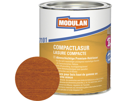 MODULAN 7101 Compactlasur teak 750 ml Modulan Compactlasur Holzlasur in Dose mit Holzfarbton Beispiel