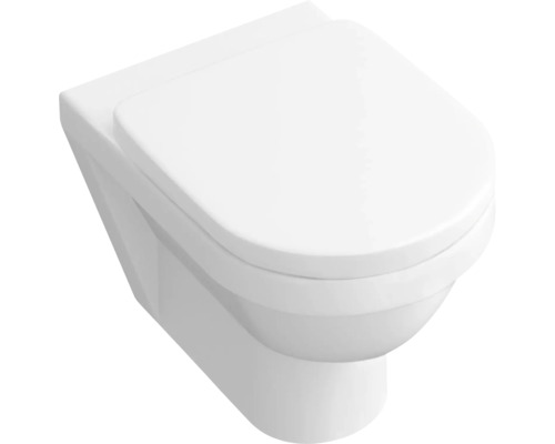 WC suspendu avec bride de rinçage fermée et siège de WC