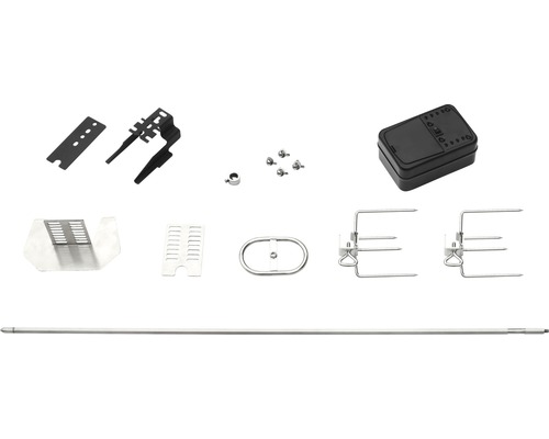 TENNEKER Halo Broche à griller avec moteur électrique fonctionnant sur piles Ensemble de tournebroche avec accessoires pour grils