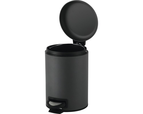 Poubelle à pédale avec couvercle ouvert