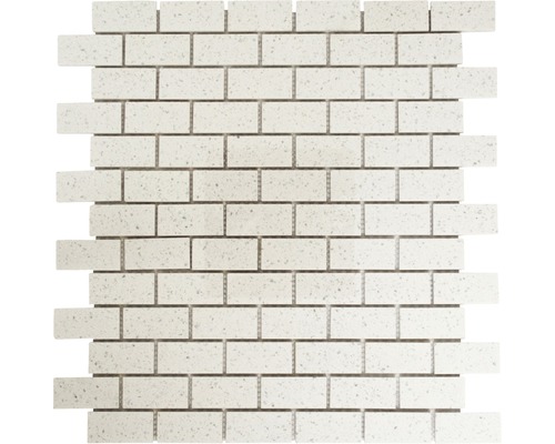 Mosaïque en résine synthétique XCM ASMB1 blanc Tapis de mosaïque avec pierres rectangulaires