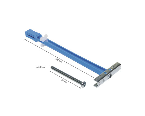 Cheville pour corps creux avec vis, 190 millimètres de long