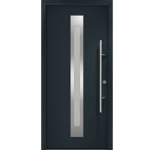 Porte d''entrée avec découpe en verre et poignée barre