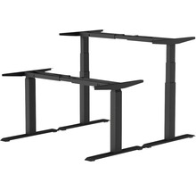 Piètement de table réglable en hauteur électrique à 3 niveaux moteur double noir-thumb-1