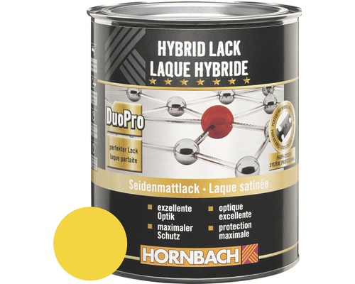HORNBACH Buntlack Hybridlack Möbellack seidenmatt RAL 1021 rapsgelb 750 ml