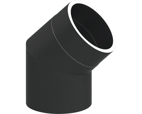 Jeremias Iso-Line Winkel mit 15 mm Isolierung 45° ohne Tür Ø150 mm schwarz Rohrbogen mit 45 Grad Winkel