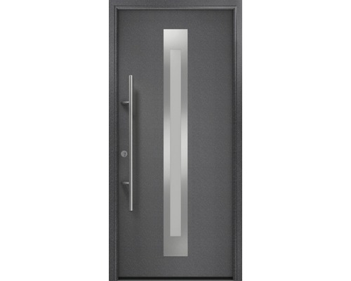 Porte d'entrée EcoStar ISOPRO Secur IPS 770S 1100 x 2100 mm gauche CH703 anthracite metallic avec ensemble de ferrures, poignée barre en acier inoxydable, cylindre profilé de sécurité avec 5 clés