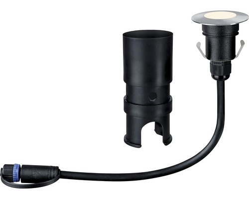 Bodeneinbaustrahler mit Anschlusskabel und Einbaugehäuse