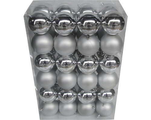 Weihnachtsbaumkugeln Lafiora 48er Set ø 8 cm silber Weihnachtsbaumkugeln Lafiora 48er Set ø 8 cm silber