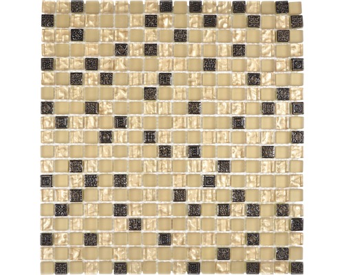 Glasmosaik mit Naturstein XCM M960 beige 30,5x32,5 cm