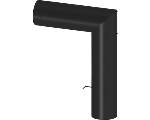 Tube angulaire Jeremias Iso-Line avec porte et clapet d'étranglement 70x50cm Ø150 noir