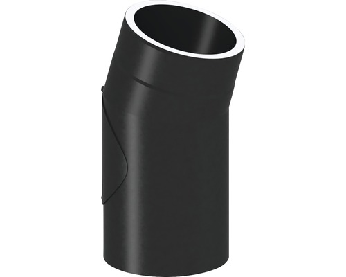 Jeremias Iso-Line Winkel mit 15 mm Isolierung 15° mit Tür Ø150 mm schwarz Abwasserrohrbogen mit einem Winkel