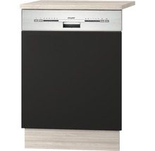 Lave-vaisselle avec panneau de commande et façade de porte noire