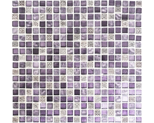 Mosaïques de verre avec pierre naturelle XCM M970 30.5x32.5 cm lilas