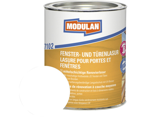 MODULAN 7102 Fenster-Türenlasur weiss 750 ml