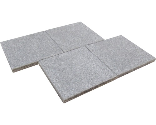 Beton Terrassenplatte iStone Starter grau 40 x 40 x 4 cm Vier graue Pflastersteine aus Granit