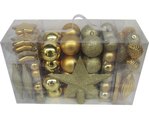 104er-Pack Weihnachtsbaumkugeln Lafiora mix gold