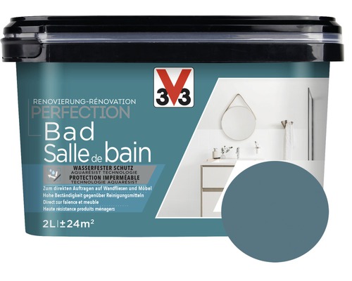 Rénovation Perfection salle de bains bleu 2 l V33 Perfection Rénovation salle de bains peinture 2 litres pot