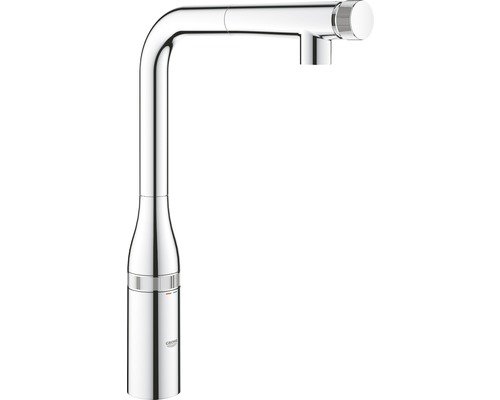 Robinet de cuisine avec douchette GROHE Essence SmartControl chrome 31615000 Mitigeur d''évier monocommande Grohe avec bec haut