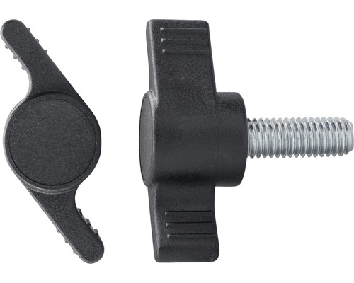 Flügelgriffschraube Ø 48 mm M6x14 schwarz 20 Stück Zwei Feststellschrauben mit Flügelgriff