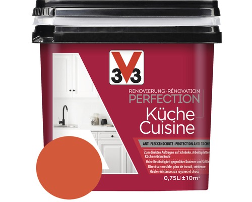 Renovierung V33 Perfection Küche espelettegrün 750 ml 3V3 Perfection Küchenfarbe im Behälter