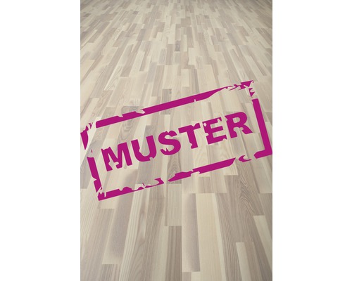 Handmuster zu Ter hürne Parkett weissviolett ausdruckstark Esche Schiffsboden 1182 x 200 x 11 mm Muster eines Laminatbodens