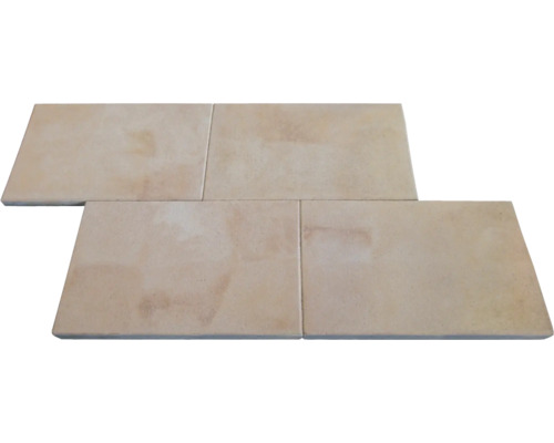 Dalle pour terrasses en béton iStone Basic ocre jaune rosé 60 x 40 x 4cm Composition de quatre carreaux de sol rectangulaires