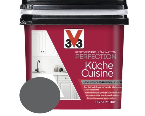 Renovierung V33 Perfection Küche anthrazit 750 ml Eimer Küchenfarbe zur Renovierung von V33