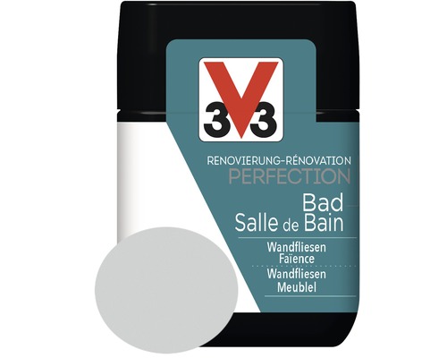 Rénovation Perfection salle de bains gris 75 ml V33 Rénovation Perfection Salle de bain peinture pour carreaux muraux et meubles
