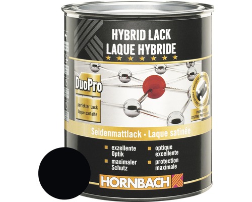 HORNBACH Buntlack Hybridlack Möbellack seidenmatt RAL 9005 tiefschwarz 375 ml