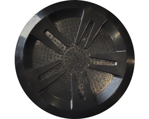 Bac de rétention rond noir avec structure rainurée