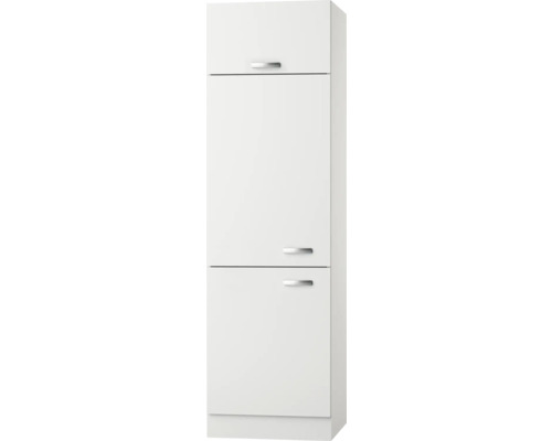 Meuble pour réfrigérateur encastrable 88 Optifit Lagos 60 x 58,4 x 206,8 cm façade blanc brillant corps blanc