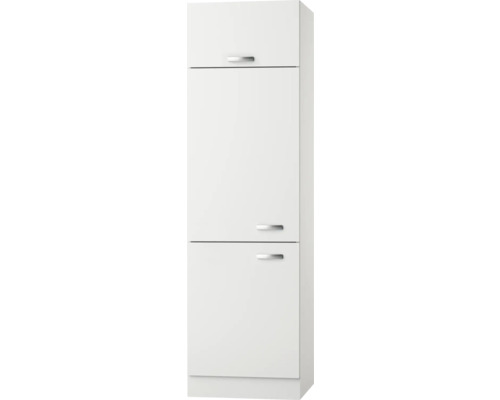 Kühlumbauschrank für 88er Einbaukühlschrank Optifit Lagos BxTxH 60 x 58,4 x 206,8 cm Front weiss glänzend Korpus weiss