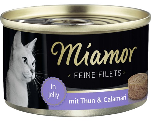 Katzenfutter Miamor Thunfisch & Calamari 100 g Miamor Feine Filets Katzennahrung mit Thunfisch und Calamari in Gelee Dose