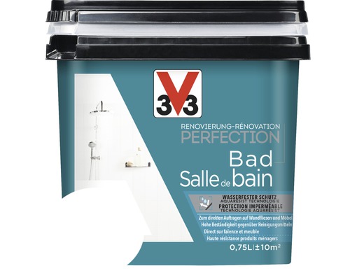 Rénovation V33 Perfection salle de bains blanc de coton 750 ml Pot de peinture pour salle de bain de 0,75 litre