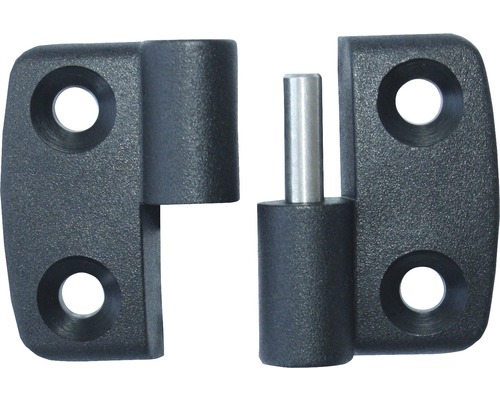 Scharnier aus Kunststoff mit Stift