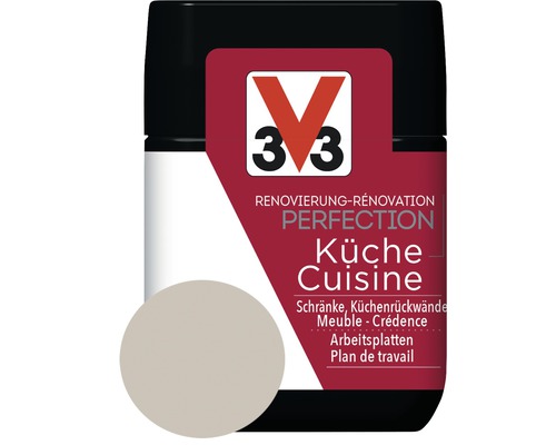 Rénovation Perfection cuisine beige 75 ml V33 Perfection peinture de rénovation cuisine pour meubles, crédences et plans de travail