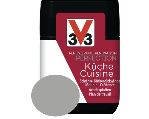 Rénovation Perfection cuisine gris loft 75 ml Peinture cuisine V33 pour armoires, crédences et plans de travail