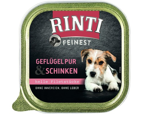 Nourriture pour chiens humide RINTI volaille et jambon 150 g