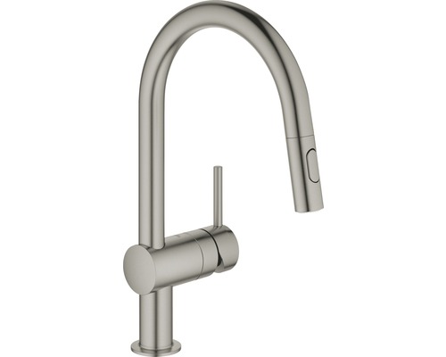 Robinet de cuisine avec douchette GROHE Minta hard graphite brossé 32321AL2